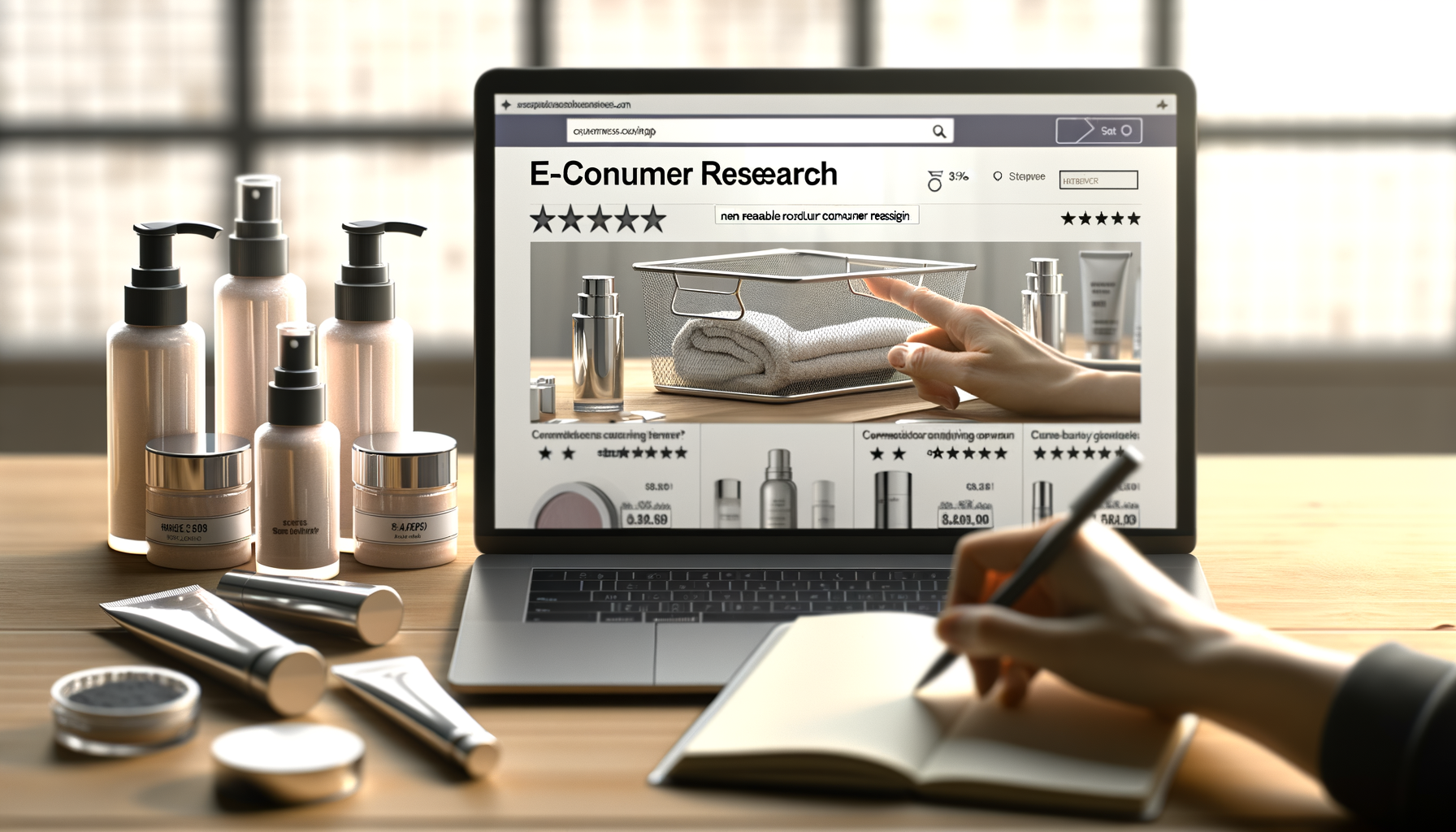 Controllo di una scheda prodotto beauty online con recensioni, prezzo scontato e dettagli del venditore